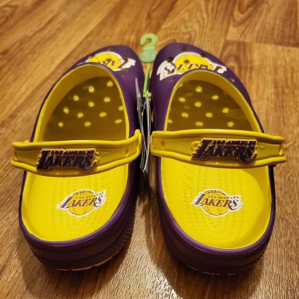Crocs x Los Angeles Lakers Classic Clogs Men 8 Women‎ 10 Purple Slip On New
